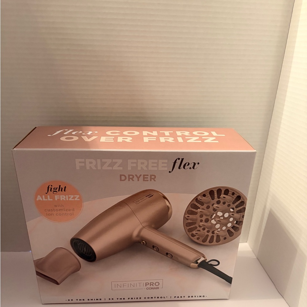 Conair InfinitiPro Frizz Free Flex Hair Dryer - Model 756 Rose Gold New